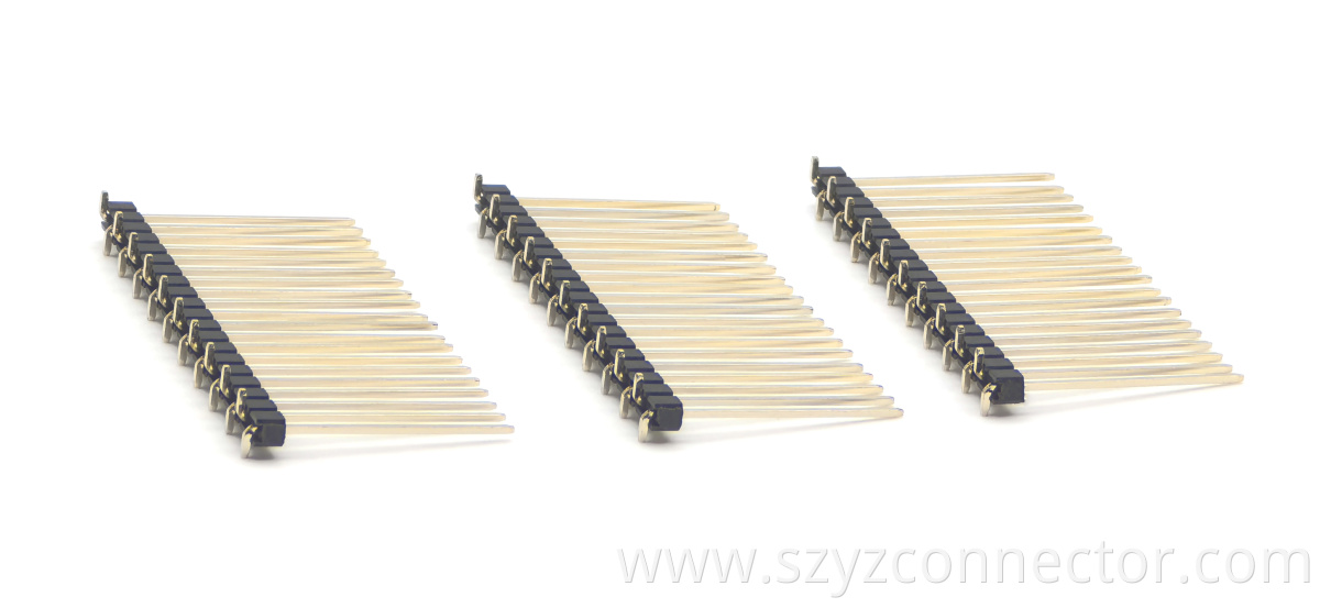 2.54mm Pitch Pin header Connector Single Row SMT SQ0.64mm H2.5mm 1*20P